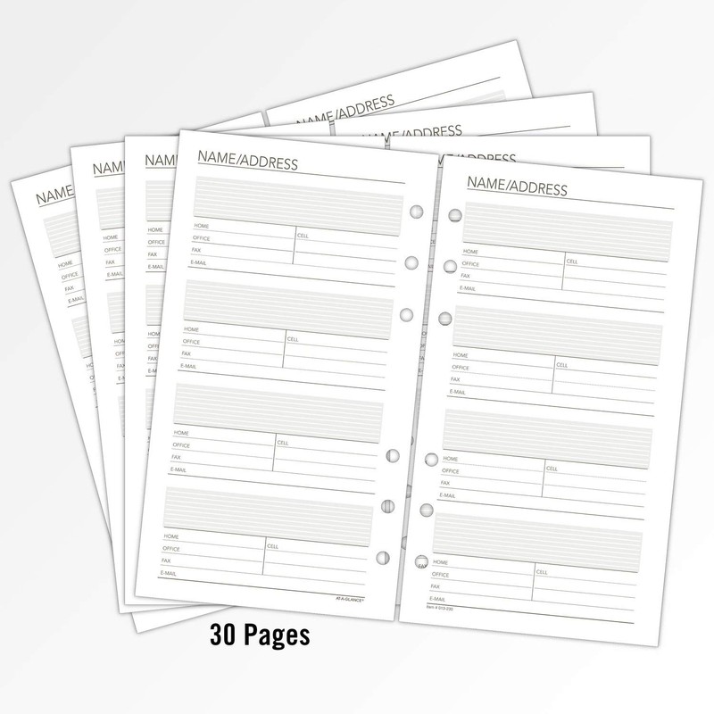 AT-A-GLANCE Day Runner Telephone and Address Pages, Refill, Loose-Leaf, Undated,