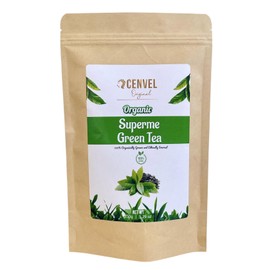 CENVEL® Organic Supreme Loose Green Tea Leaves | 100% Pure Natural Green tea | Single Estate Tea | Premium Large-Leaf Green Tea | Rich in Antioxidant | (150g, Organic Green Tea)