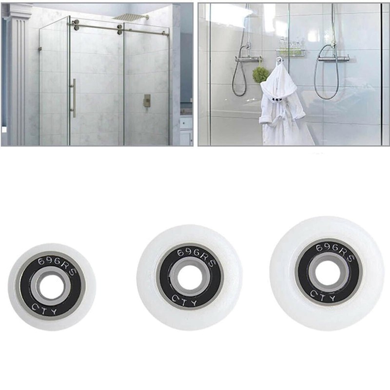Vokenforu 8 Pcs Shower Door Rollers, Diameter 20mm, White