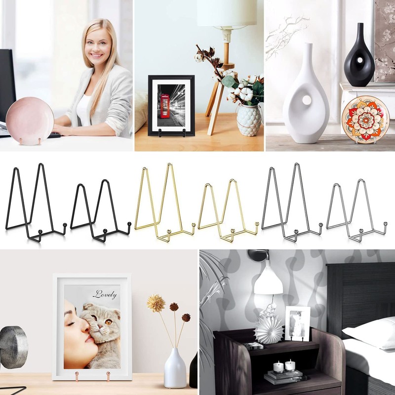 3 Pack Plate Stands for Display, 6 Inch Picture Stand