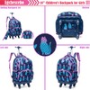 Egchescebo Kids Rolling Backpack for Girls Mermaids Suitcases Trolley Roller
