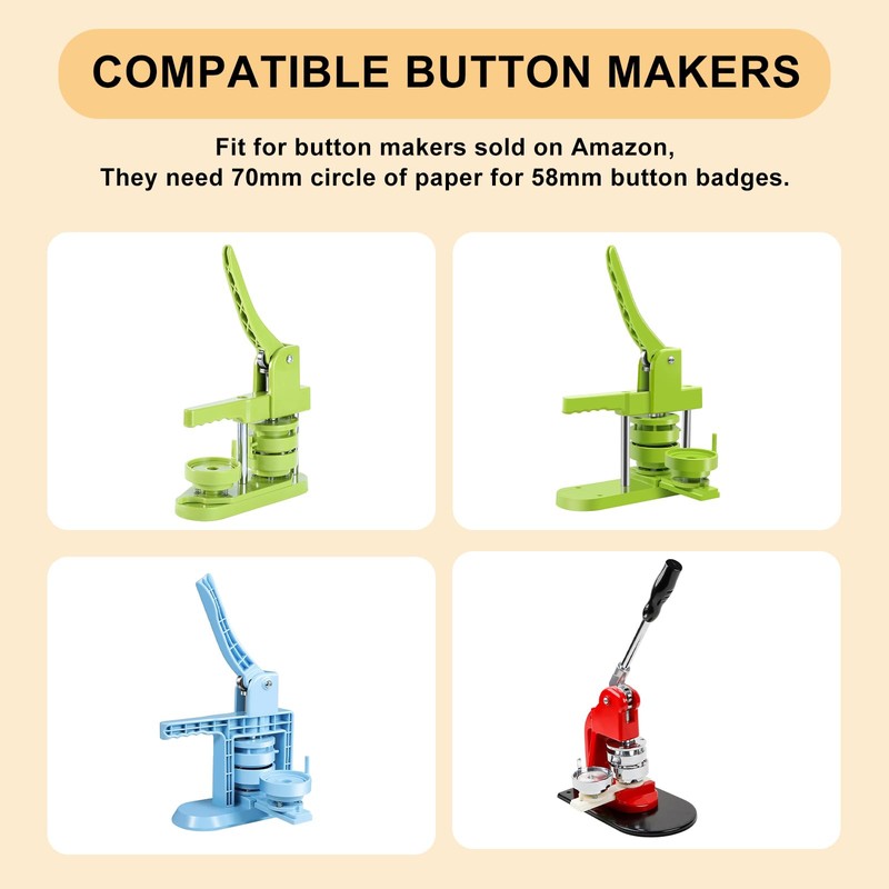 MK.Bear 58mm / 2.28" Button Paper Cutter, Metal Graphic Punch