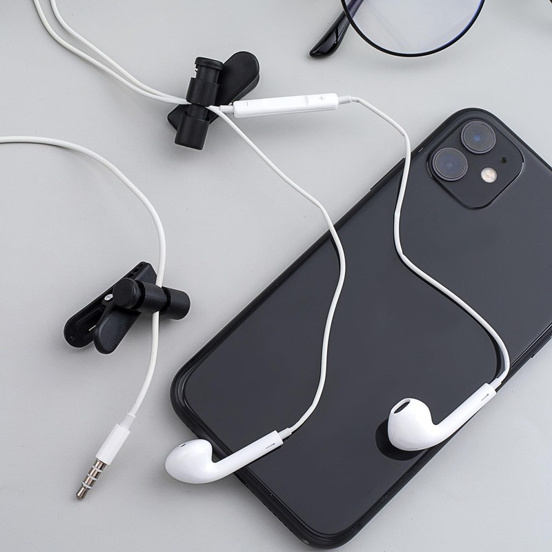 VARMDUKKE 2 Pack Headphone Clips for Earphone Wire, 360 Degree