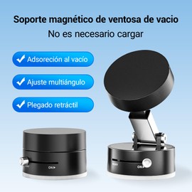 Bomsirus Soporte Magnético para Celular, Soporte Giratorio Retráctil Ajustable para Teléfono Móvil, Soporte Magnético para Teléfono para Todos los Teléfonos Móviles Base con Fuertes Ventosas