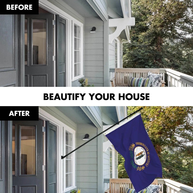 UD_G128 Combo Pack: 6 Ft Tangle Free Spinning Flagpole (Black)