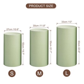 sourcing map Set of 3 Light Green Cylinder Spandex Stand Covers, Plinth Stand Cover for Party Wedding Birthday Decoration, Only Contains Cylinder Covers (Elastic Fabric - Small)