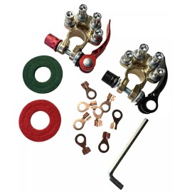 Unbranded 4 Ways Battery Terminal Clamp Connectors Brass Battery Terminal Connectors Set