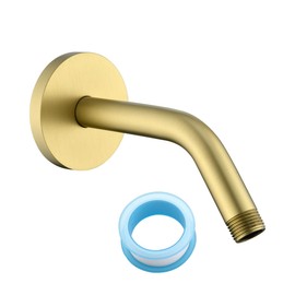 Wall Mounted Shower Arm Extension Head Holder Stainless Stee for Elbow Bathroom Accessories Pipe Bath Tube Brushed Gold,SW-RD91018-6BG.