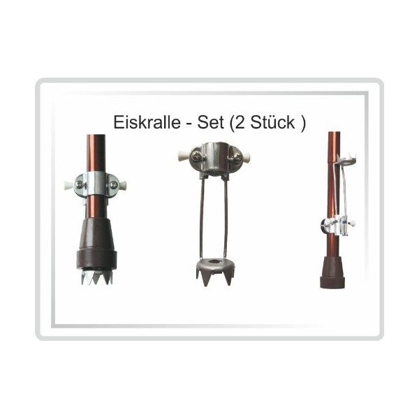 Set of 2 Ice Claws for Walking Sticks, Snow Spikes,