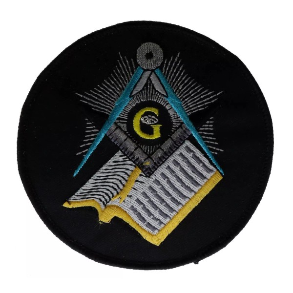 Masonic Mason Book and Compass 4 inch patch F5D8F