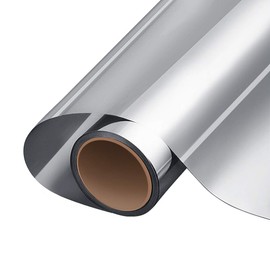 One Way Window Film Window Tint Daytime Pirivacy Mirror Glass Screen Stickers Self-Adhesive Sun Blocking Heat Control Anti Uv DIY for Home Office Silver 17.7 Inch x 6.5 Feet