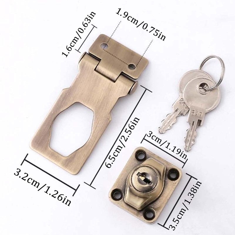 QIUUE Shed Lock and Hasp with Bolts 2 Pieces Door