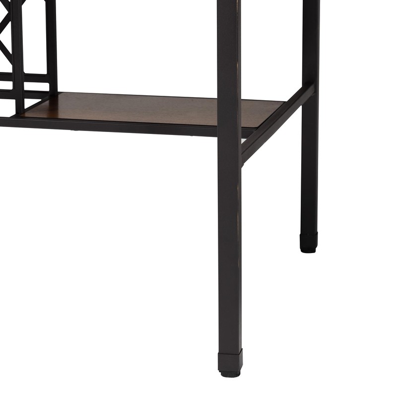 Baxton Studio Vintner Industrial Brown and Black Pub Table with