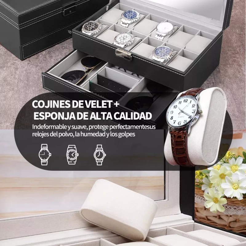 Kirotla Estuche Alhajero Relojes Caja Organizador De 12 Espacios