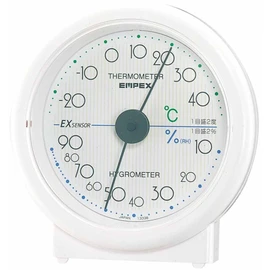 Empex TM-5501 Meteorological Thermometer, Hygrometer, Celeste Thermometer, Hygrometer, Standing, Made in Japan, White