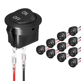 12v Switch, Rocker Switch,Rockers Switch 12v, Round Rocker Switchs, On/Off Mini Round Toggle Switch Ac 6a/250v 10a/125v Spst 2 Pin Car Switches for Car, Boat, Home hold Application