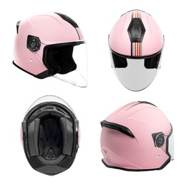 VCAN V88 3/4 Open Face Motorcycle Scooter Helmet ECE & DOT Approved