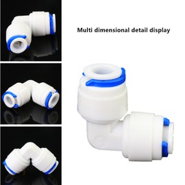 5 Pack 1/4 Inch Quick Connect Fittings - Combo of 90 Degree Elbow & Straight Push-In Adapters, Compatible with Reverse Osmosis (RO) Systems, Water Filter Purifiers, Under Sink Plumbing