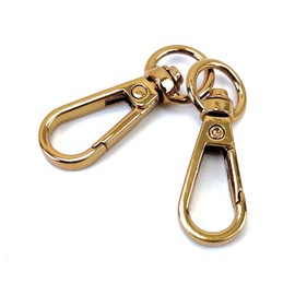 VersaKits 10 Pcs Heavy Duty Swivel Clips 3/8 Inch Gold Round Tail D Ring Lobster Claw Clasps Trigger Snap Hooks for Purse Bag Keychain