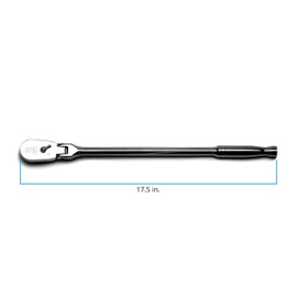 Capri Tools 1/2-Inch Drive Low Profile Flex-Head Ratchet, True 72-Tooth, 5-Degree Swing Arc, 180-Degree Flex-Head (CP12500FX)