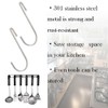 EQUIJUANCE 16 pcs,Stainless Steel S Hook Cookware Hooks, Multiple Uses,