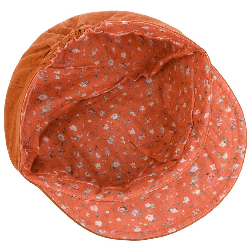 Lipodo Millefleurs Cap Wendemütze Newsboy Reversible Floral Solid 100% Linen