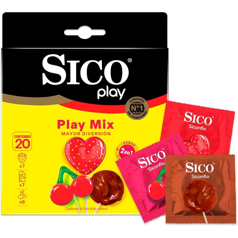 Sico Play Mix, Condón de látex texturizado y de sabores