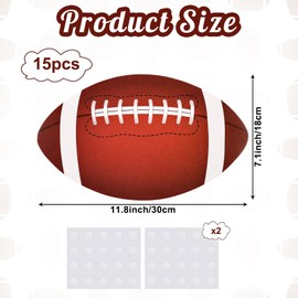 15 PCS Football Party Cutout Football Bulletin Board Decorations, Large Football Party Decorations with Glue Point Dots, 11.8 x 7.1 Inch Sports Party Decorations for Sports Theme Classroom Birthday