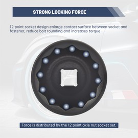 BATONECO 1/2" Drive 12 Point Impact Socket Set 5PCS Deep Impact Socket Set 30mm,32mm,34mm,35mm,36mm CR-MO Heavy-duty Axle Nut Socket Set with Portable Case,Black