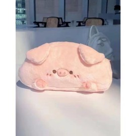 EZBUYGO Large Capacity Pencil Case, Pen Case, Storage Bag, Stationery, Small Case, Cosmetics, Pencil Storage, Large Capacity, Cute, 3D Design, Animal, Pink Pig, School Entrance Celebration, Gift
