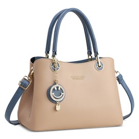 DIRRONA Women's Elegant Handbag Fashion Shoulder Bag PU Leather Waterproof Crossbody Bag Daily Casual Travel Dating Work Party Women Shoulder Bag with Smiley Pendant, Blue A