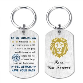 EE&YU Son in Law Christmas Keyring Gifts - Son in Law Birthday Gifts, Son in Law Wedding Gifts for Men, Best Son in Law Present