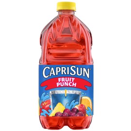Capri Sun Flavored Juice Drink Blend with Other Natural Flavor, 1 Bottle, for School Lunches and On-the-Go Hydration, Fruit Punch, All Natural Ingredients, 64 oz