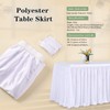 White Table Skirts for Rectangle Tables 6ft Fitted Polyester Table