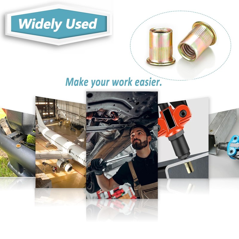 Kadrick Rivet Nut Kit, 250pcs Metric Rivet Nut Assortment Kit