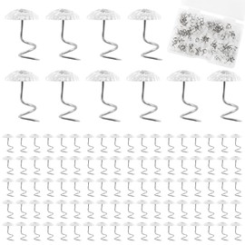 100 Pcs Clear Bed Skirt Pins Strong Hold Upholstery Tacks Headliner Upholstery Pins Twist for Fixing Slipcovers Bed skirts Furniture Drapery Quilt Fabrics In Place