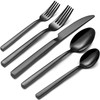 Black Silverware Set for 4, Heavy-Duty 18/0 Stainless Steel Black