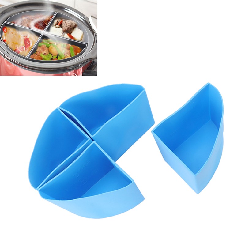Slow Cooker Divider Liner 4 in 1 Silicone Reusable Leakproof