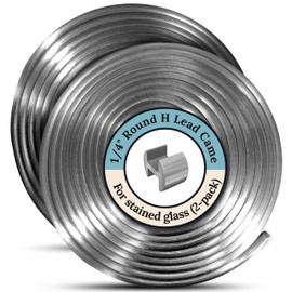 Glassco Lead Came - 1/4'' Round H Lead Came for Stained Glass - 6 Ft 2 Pk H Channel Lead Hobby Came for Stained Glass Supplies