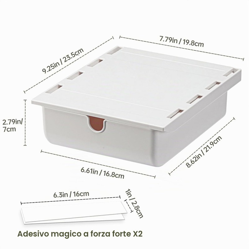FRETONBA Cassetto Sotto Scrivania, Cassetto Medio Autoadesivo, Cassetto Organizer Cassetti