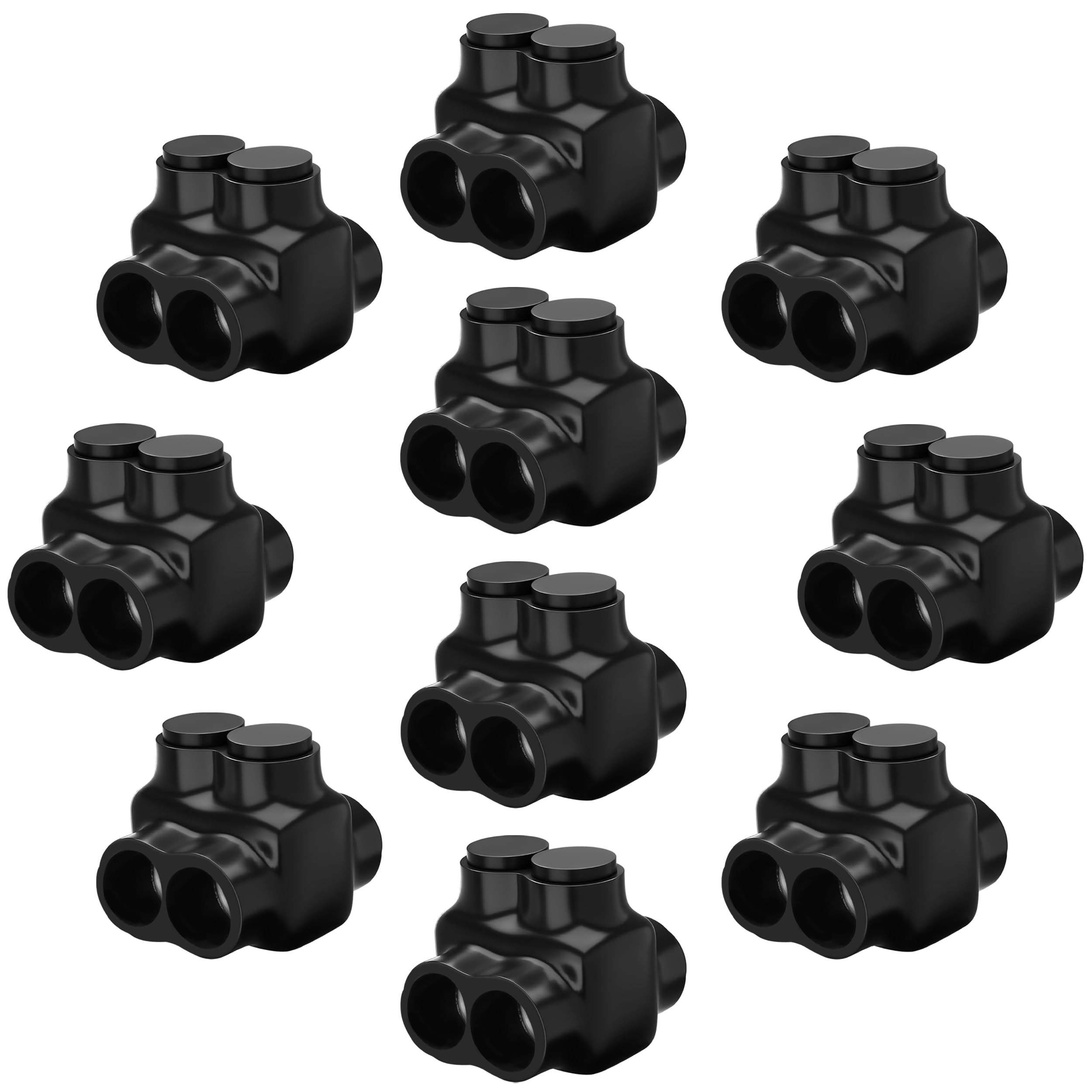 OHLECTRIC High-Grade Insulated Wire Connectors (1 Pack) 2 Port Double Sided Multi-Tap Connector, Dual Side 4-14 Wire Range, 5/32 Hex Screw, Pre-Filled Oxide Inhibitor, Wire Cable Connectors UL Listed