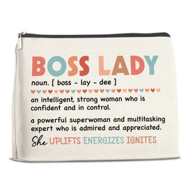 LGLZSHP Boss Lady Gifts Makeup Bag - Women's Definition Zipper Makeup Pouch Cosmetic Bag