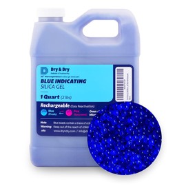 Dry & Dry Blue Indicating Silica Gel Beads Desiccants (Industry Standard 3-5 mm) - Reusable Desiccant Beads Silica Beads(Blue to Pink) - 2 lbs