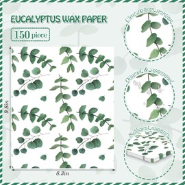 150Pcs Eucalyptus Deli Paper, 9.8 x 8.3inch Eucalyptus Proof Food Deli Paper Sandwich Wrap Paper Grease Resistant Paper Liners Greaseproof Food Wax Paper for Home Kitchen