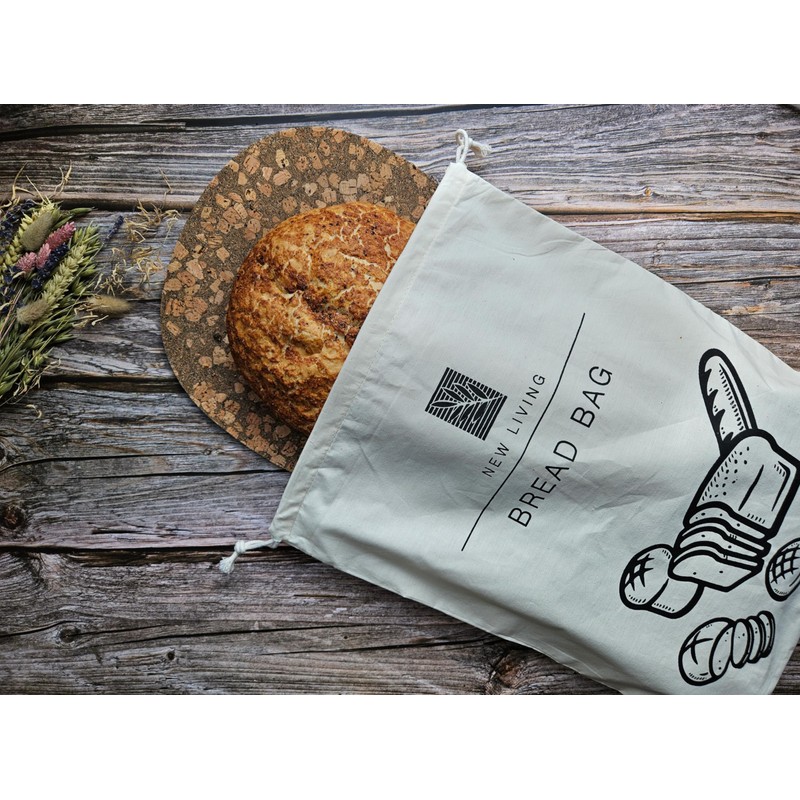 Bread Bag Plastic Lined Size 44x35 cm | 2 Pack