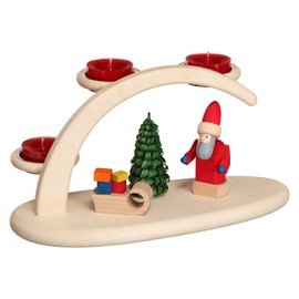 Seiffener Volkskunst German Candle Arch Christmas, Length 25 cm / 10 inch, Natural, Original Erzgebirge by Seiffener Volkskunst SV 15302