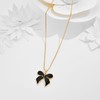 YUJIE Black Bow Necklace for Women Gold Plated Adjustable Chain