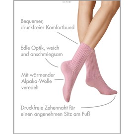 KUNERT Women's Bedsocks Warming Socks, Rose Quartz 3220