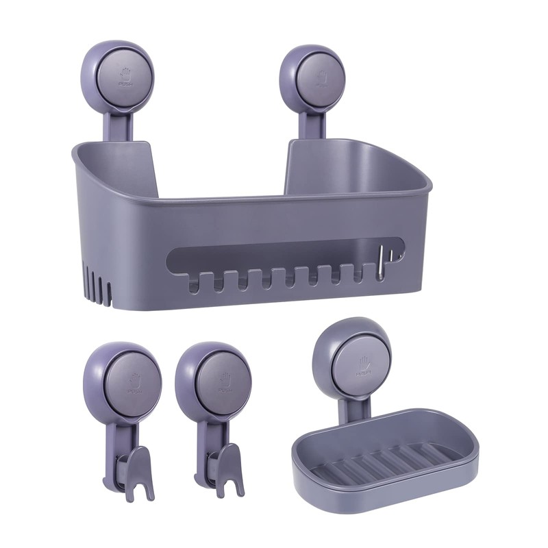 Uten Suction Cup Shower Caddy, Soap Dish, Bathroom Hook -Drill-Free