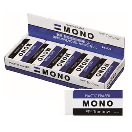Tombow Pencil Eraser Mono PE07 (Large Size 1.2 x 2.9 inches (31 x 74 mm), 10 Pieces PE-07A-10P